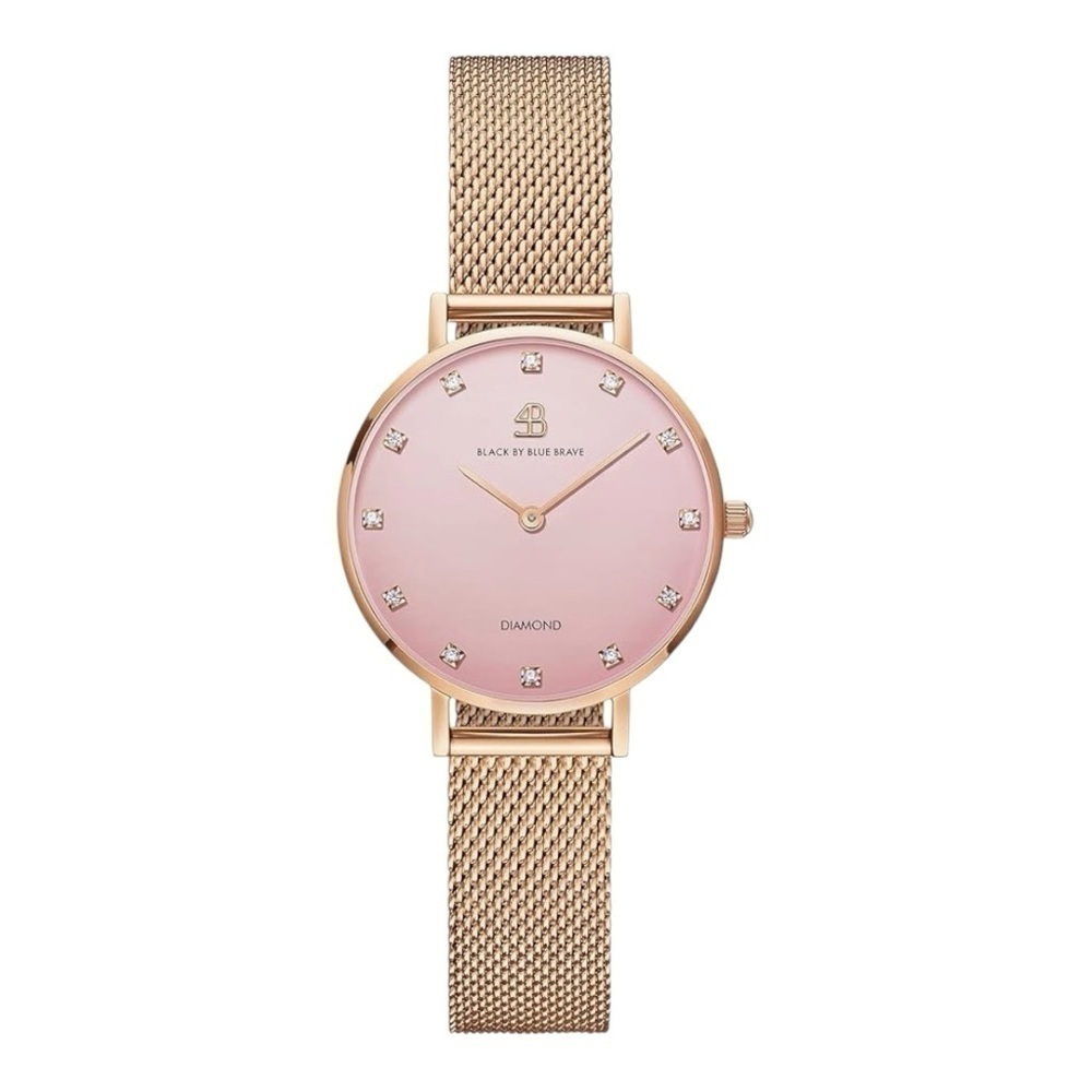 NWT-BLACK BY BLUE BRAVE-STUNNING GOLD TONE MESH WATCH